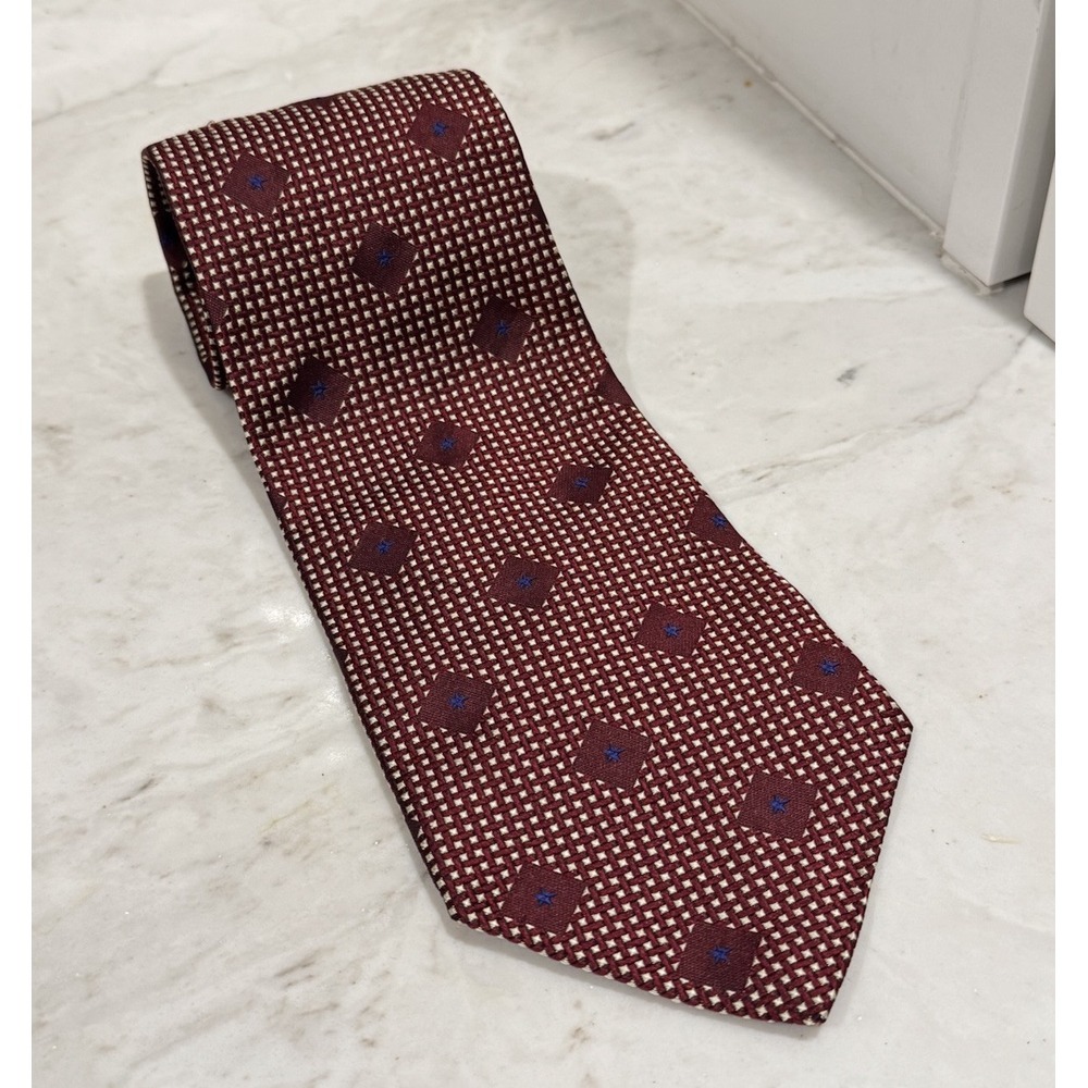 Vintage Tommy Hilfiger Geometric 100% Italian Silk Men's Neck Tie Made In USA
